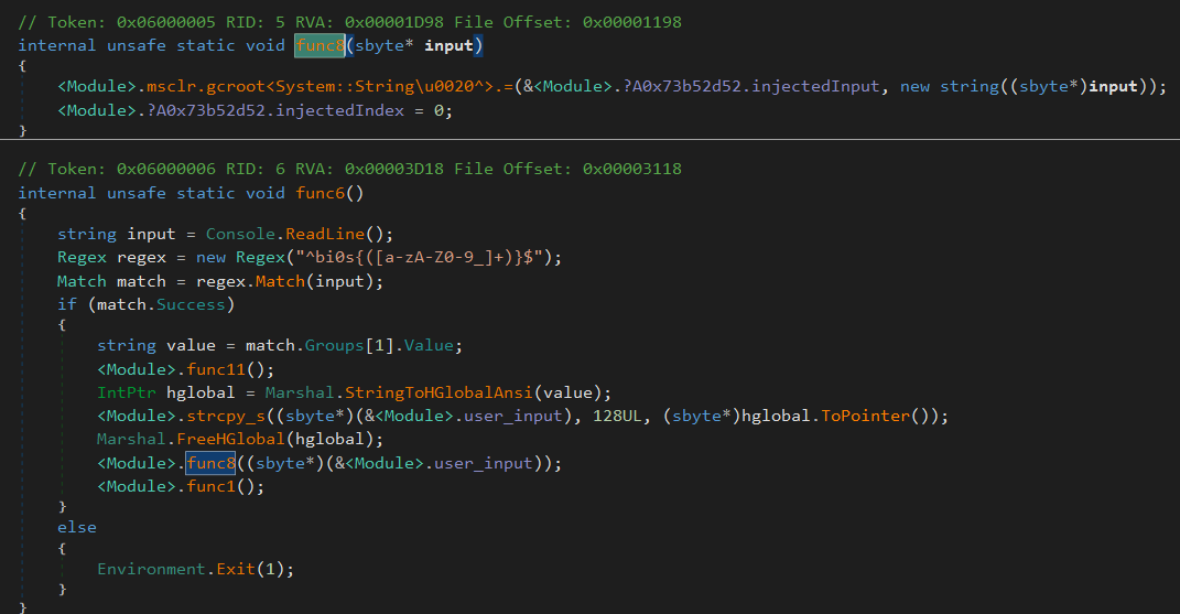 func6 and func8 in dnspy